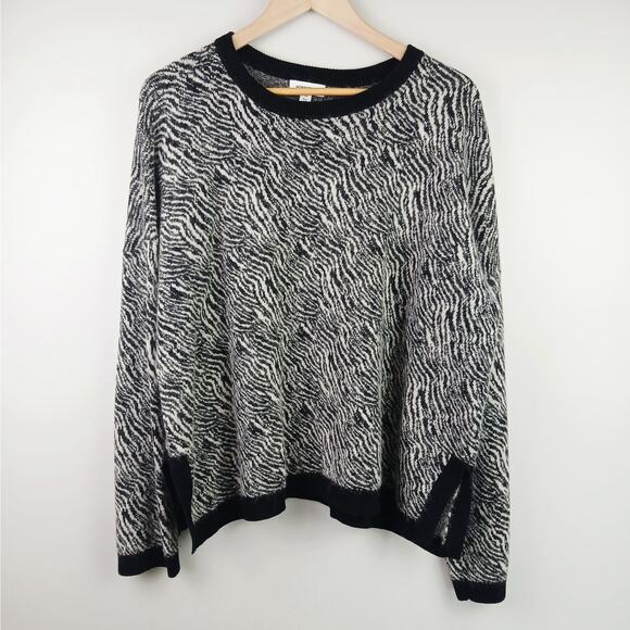 Nordstrom SZ 2X Wool/Alpaca/Silk/Cashmere Blend Cropped Tiger Print Sweater - Picture 2 of 5